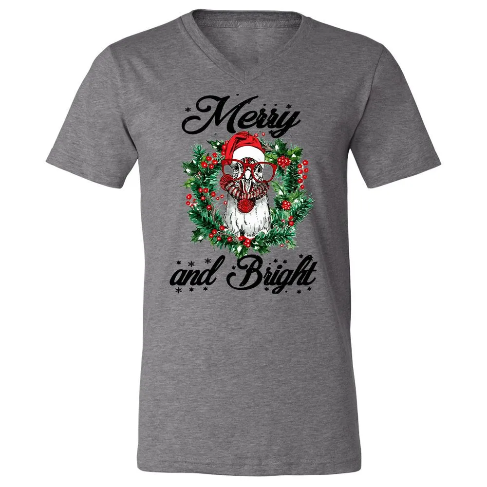 Unisex V-Neck T-Shirt - WUNLP91Y - Deep Heather - 13