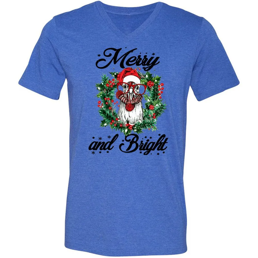 Unisex V-Neck T-Shirt - WUNLP91Y - Heather True Royal - 14