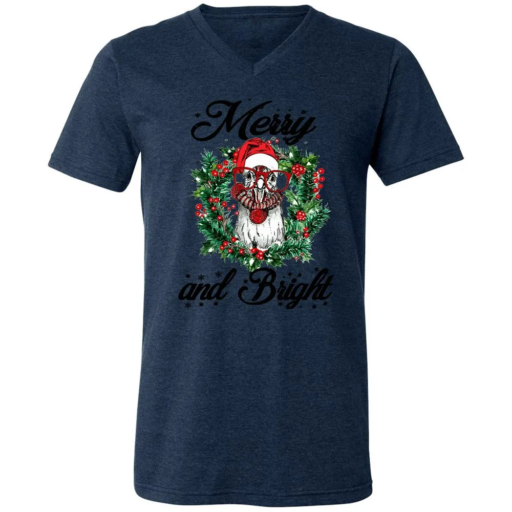 Unisex V-Neck T-Shirt - WUNLP91Y - Heather Navy - 15