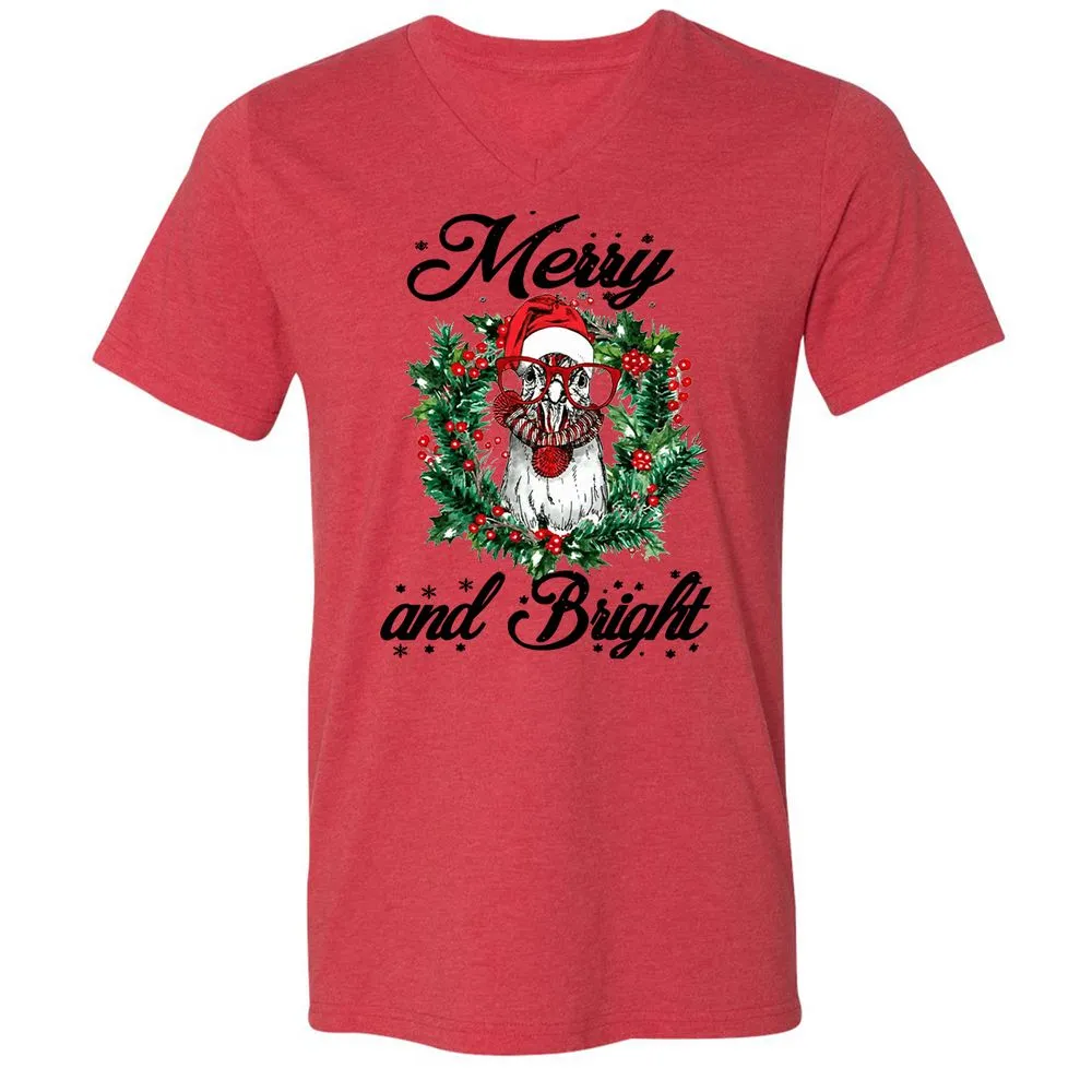 Unisex V-Neck T-Shirt - WUNLP91Y - Heather Red - 5