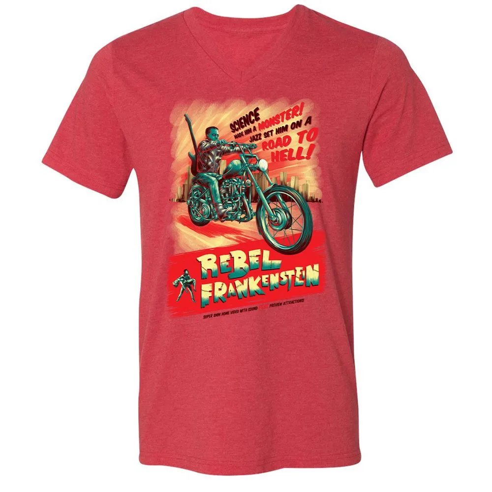 Unisex V-Neck T-Shirt - HRCUGJ5P - Heather Red - 5
