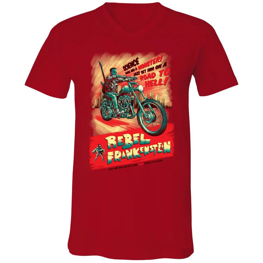 Unisex V-Neck T-Shirt - HRCUGJ5P - Red - 3