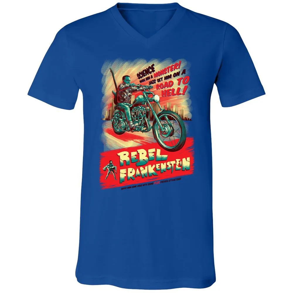 Unisex V-Neck T-Shirt - HRCUGJ5P - True Royal - 4