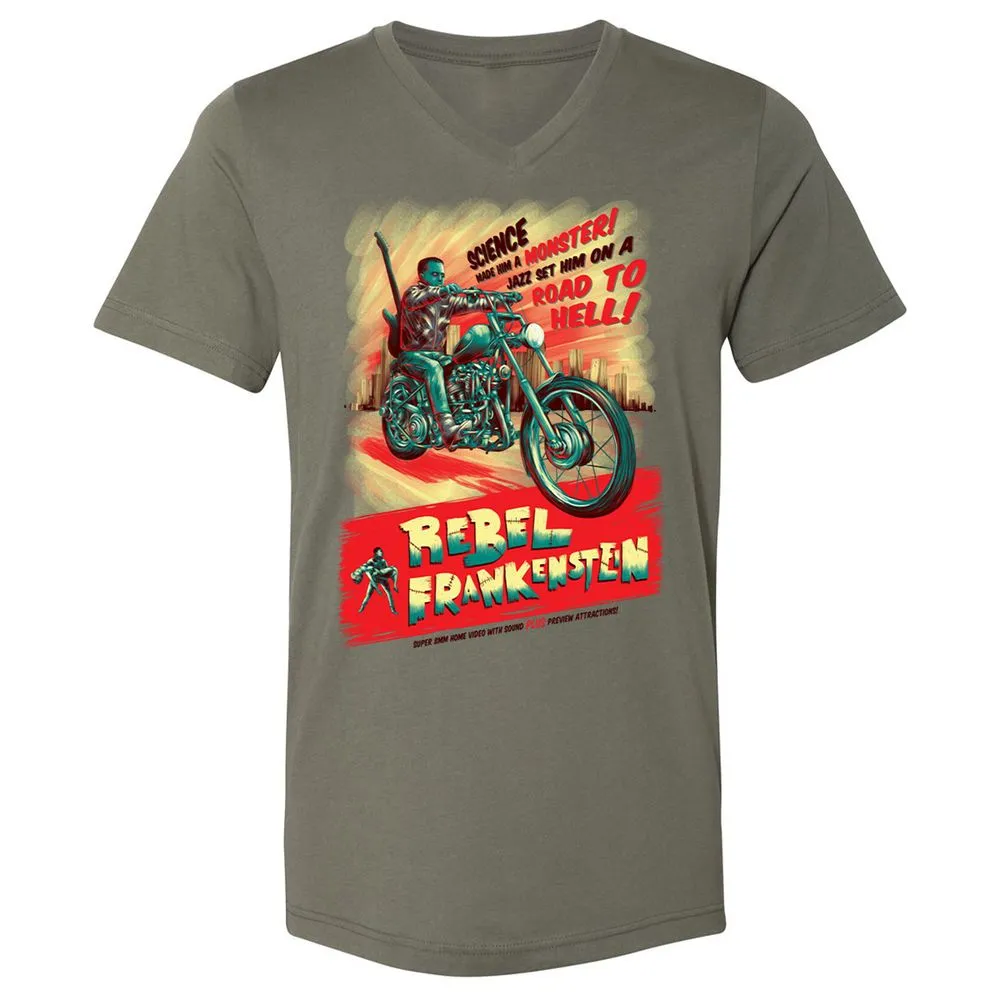 Unisex V-Neck T-Shirt - HRCUGJ5P - Military Green - 10