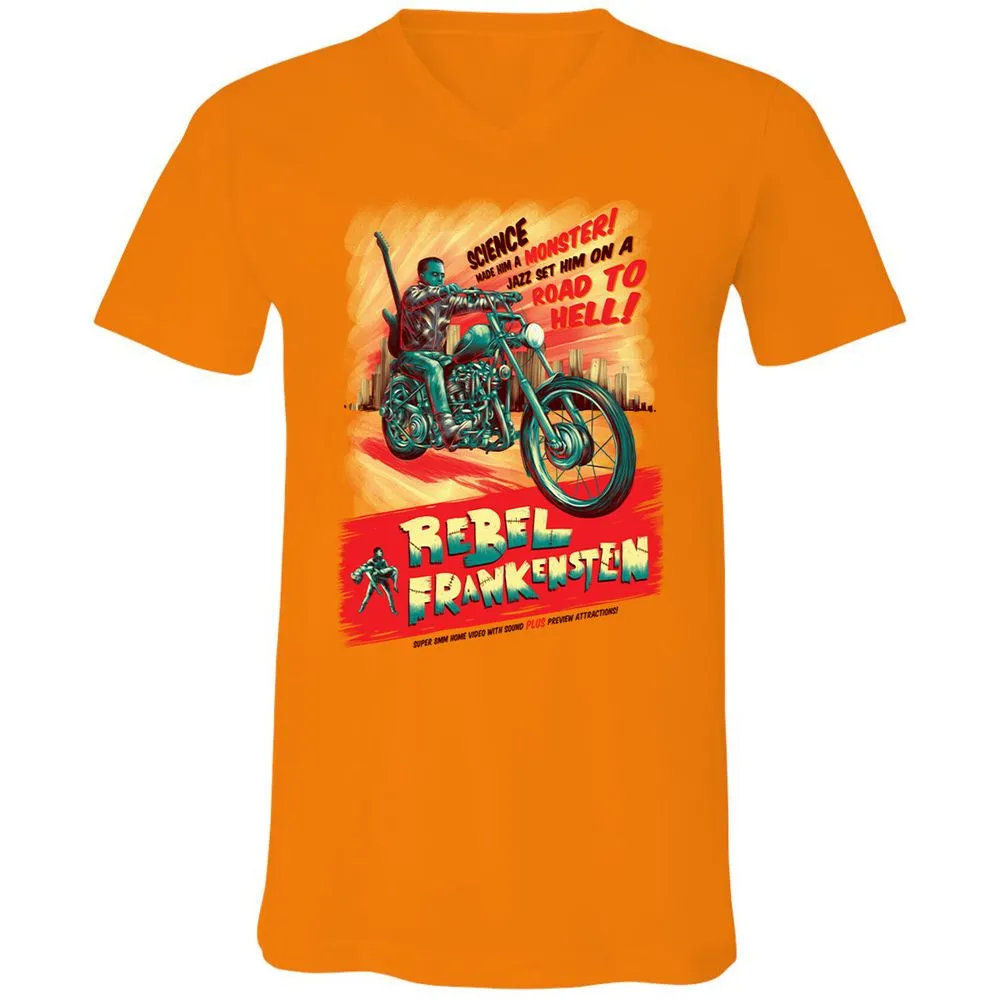 Unisex V-Neck T-Shirt - HRCUGJ5P - Orange - 11
