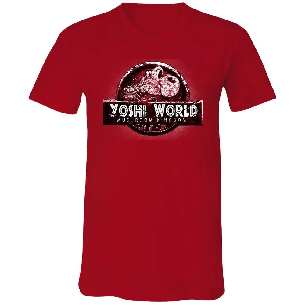 Unisex V-Neck T-Shirt - QVJU98MM - Red - 3
