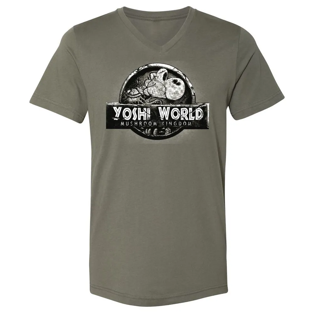 Unisex V-Neck T-Shirt - QVJU98MM - Military Green - 10