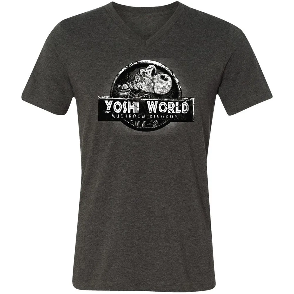 Unisex V-Neck T-Shirt - QVJU98MM - Dark Grey Heather - 8