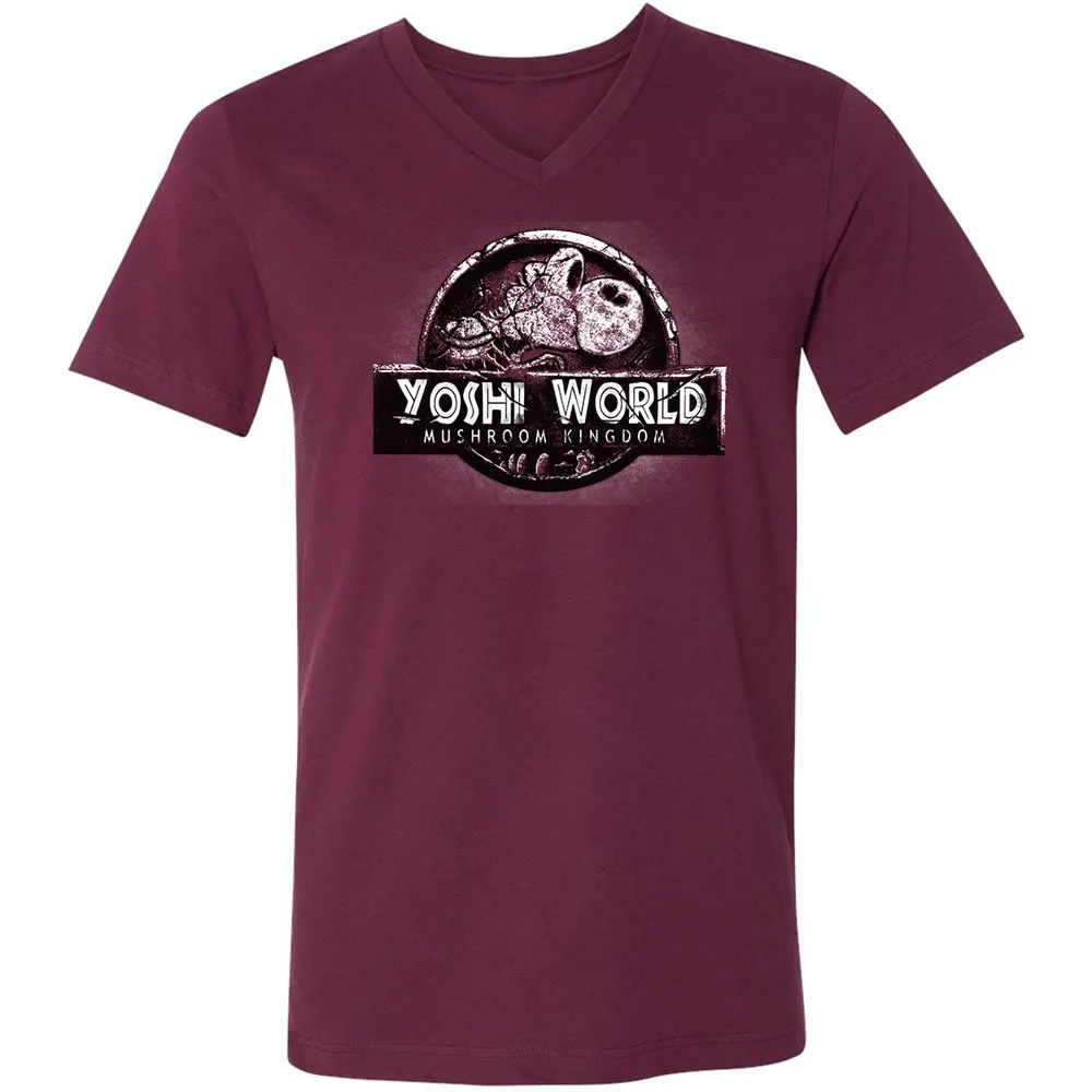 Unisex V-Neck T-Shirt - QVJU98MM - Maroon - 6