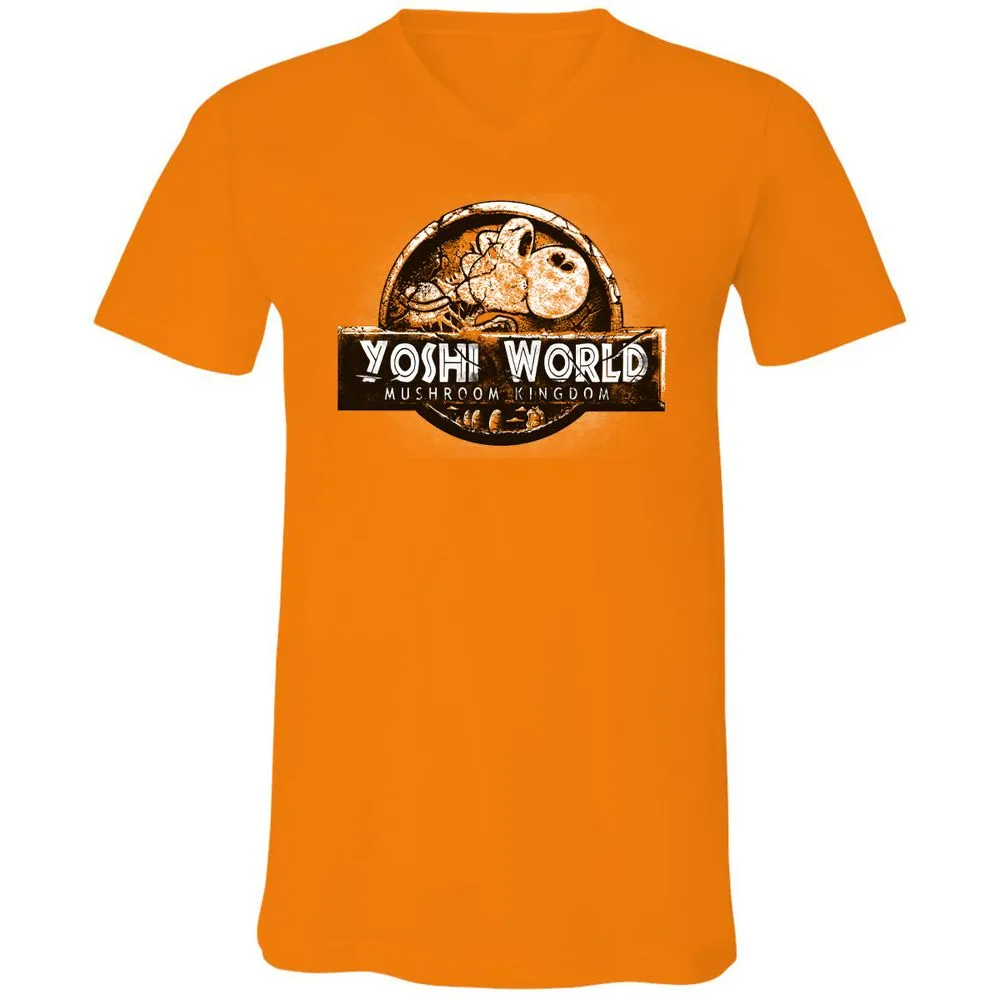 Unisex V-Neck T-Shirt - QVJU98MM - Orange - 11
