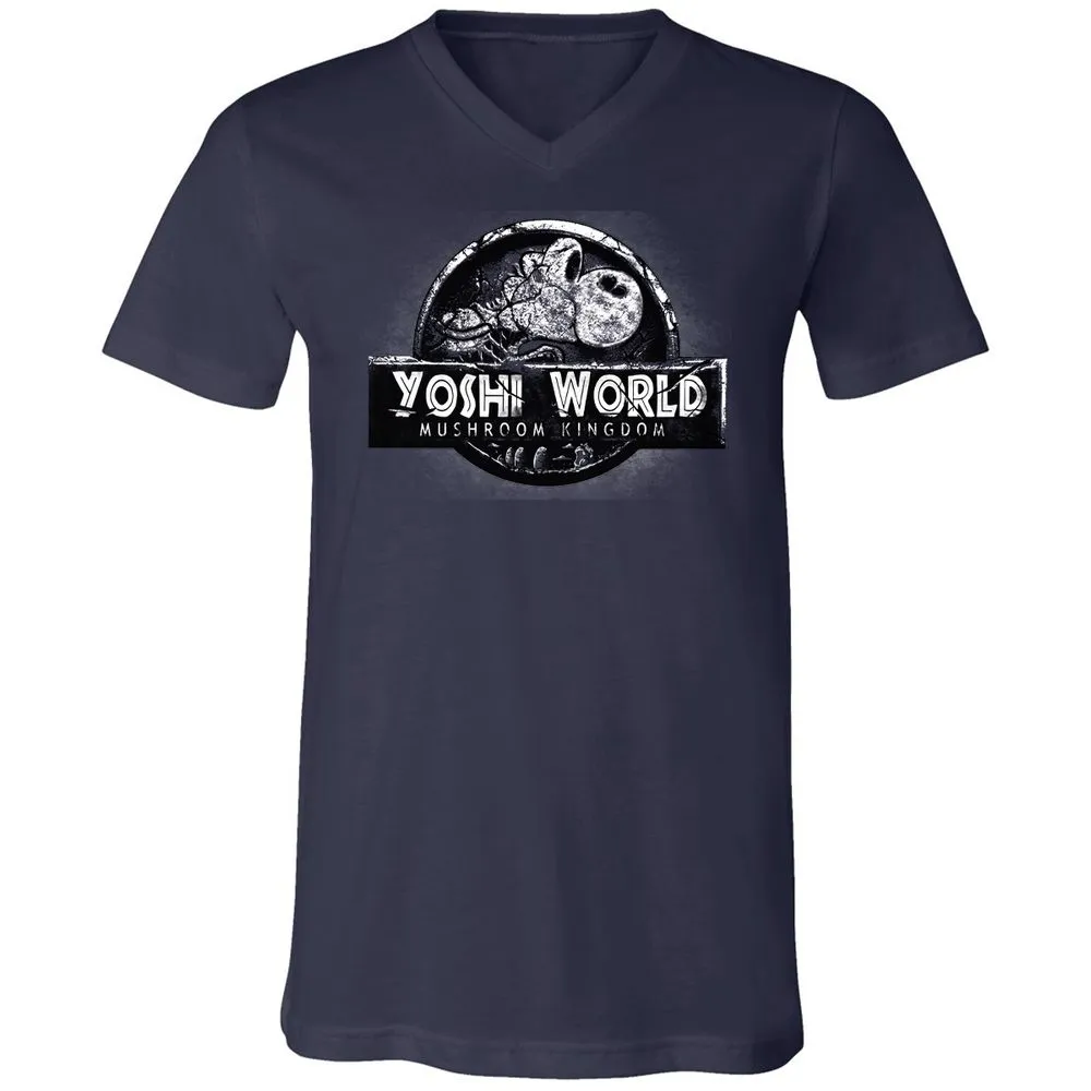 Unisex V-Neck T-Shirt - QVJU98MM - Navy - 9