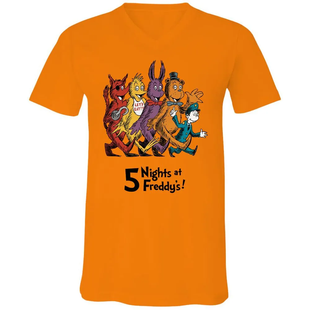Unisex V-Neck T-Shirt - 4DP7TE5N - Orange - 11