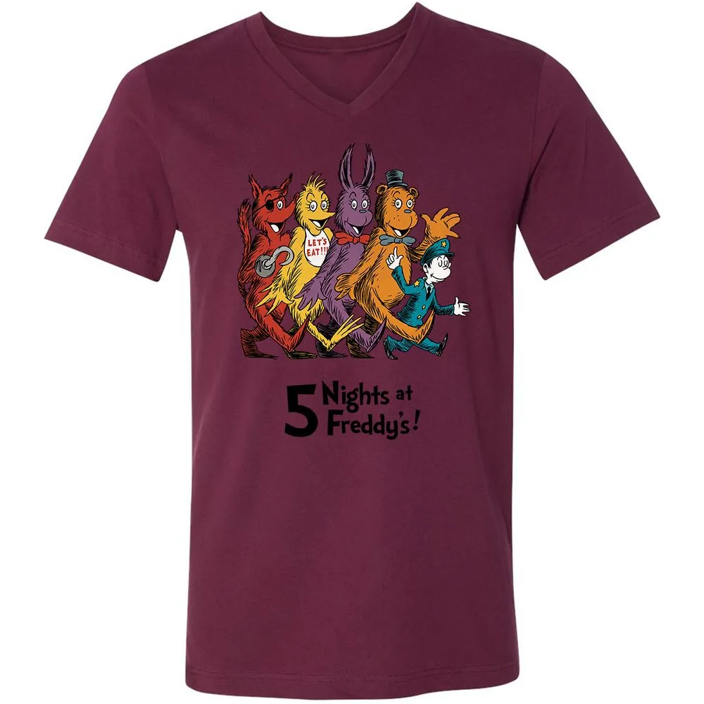 Unisex V-Neck T-Shirt - 4DP7TE5N - Maroon - 6