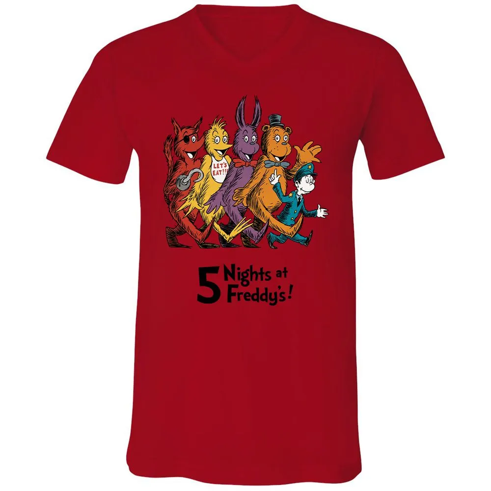 Unisex V-Neck T-Shirt - 4DP7TE5N - Red - 3