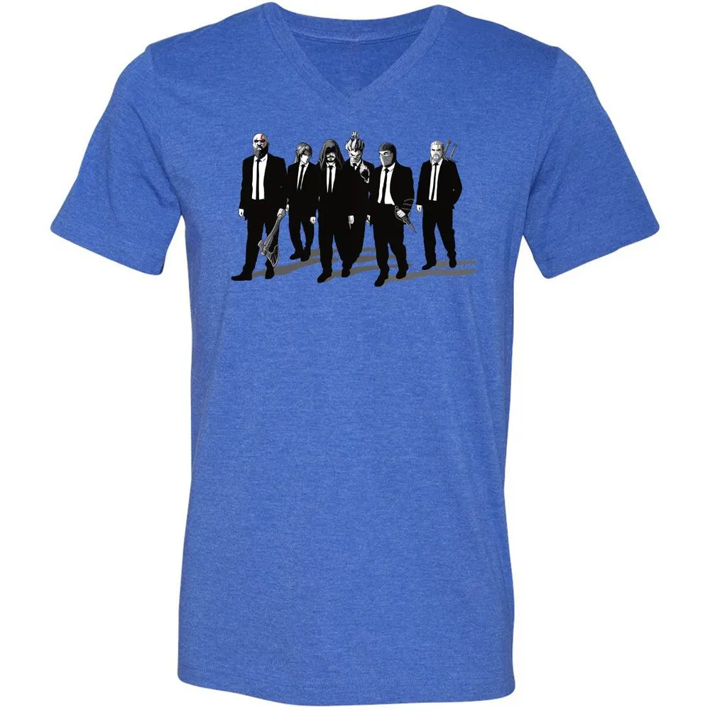 Unisex V-Neck T-Shirt - 3G4MZY2V - Heather True Royal - 14