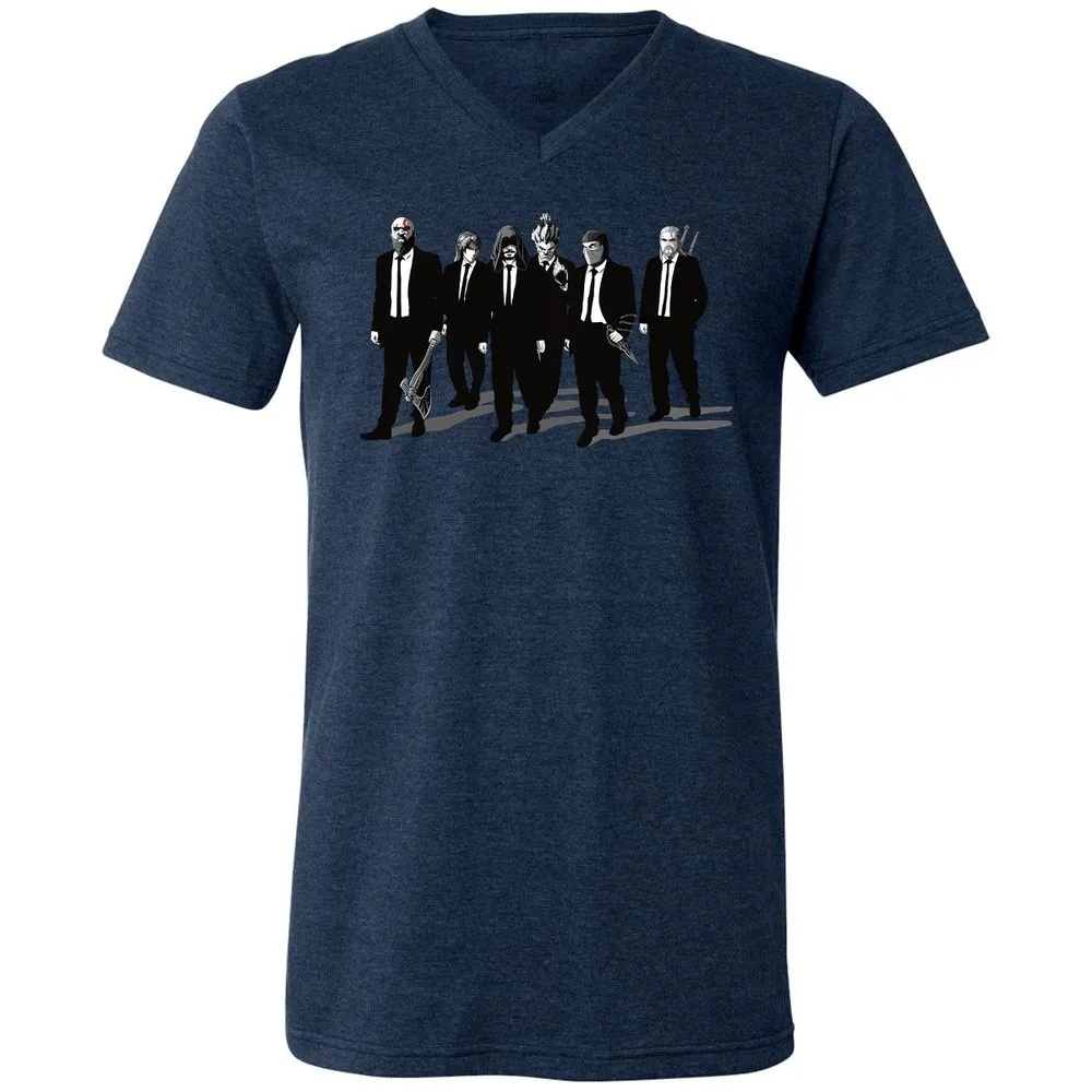 Unisex V-Neck T-Shirt - 3G4MZY2V - Heather Navy - 15