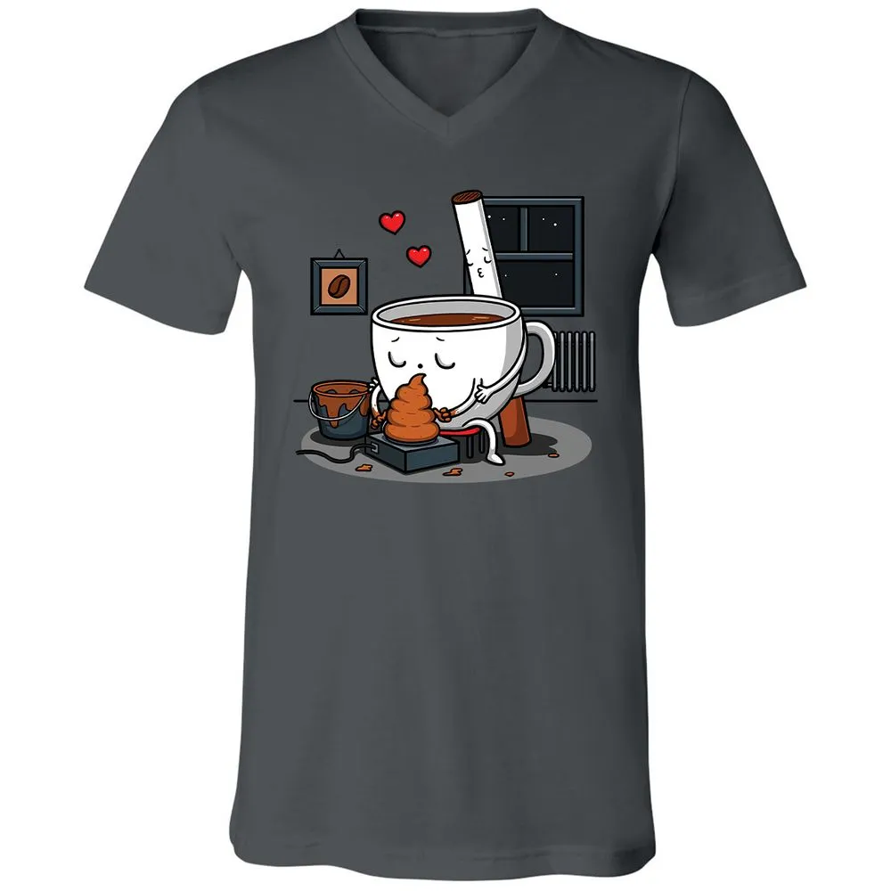 Unisex V-Neck T-Shirt - UFUZXEHZ - Asphalt - 12