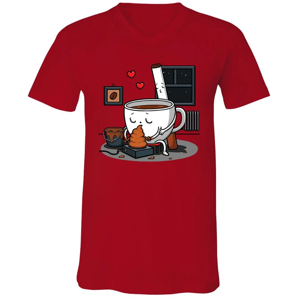 Unisex V-Neck T-Shirt - UFUZXEHZ - Red - 3