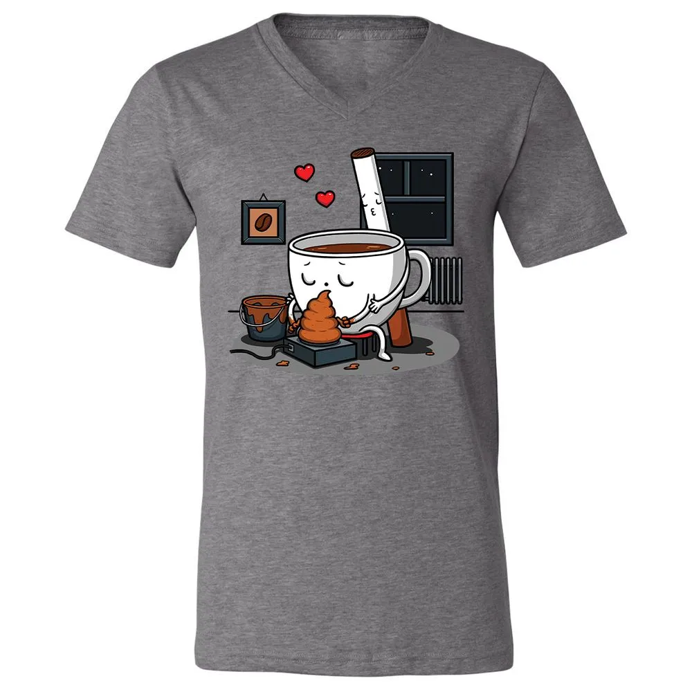 Unisex V-Neck T-Shirt - UFUZXEHZ - Deep Heather - 13