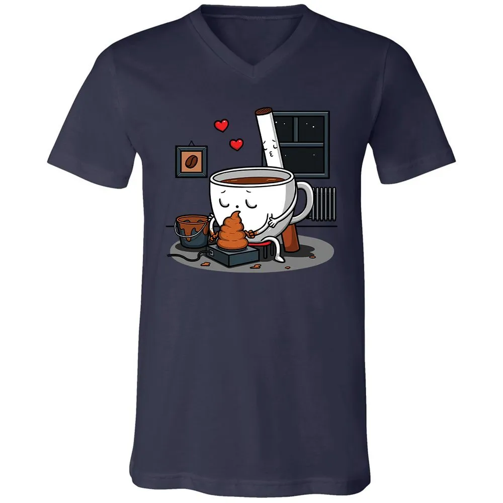Unisex V-Neck T-Shirt - UFUZXEHZ - Navy - 9