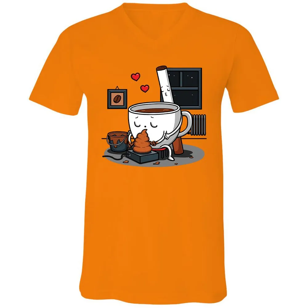 Unisex V-Neck T-Shirt - UFUZXEHZ - Orange - 11