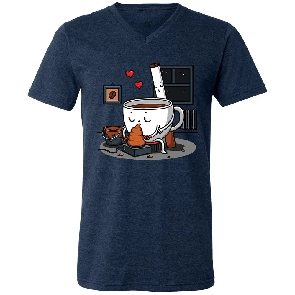 Unisex V-Neck T-Shirt - UFUZXEHZ - Heather Navy - 15