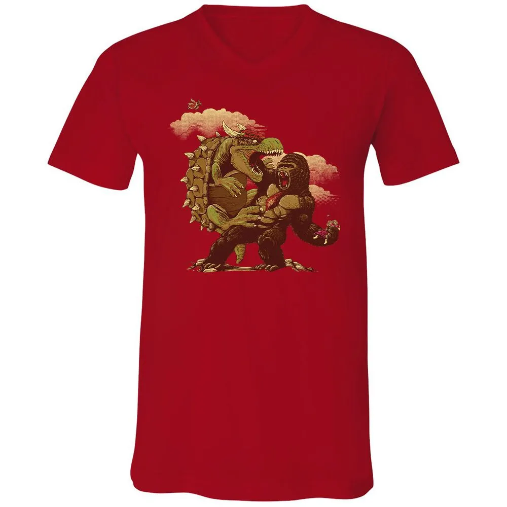 Unisex V-Neck T-Shirt - N5FBLYUQ - Red - 3