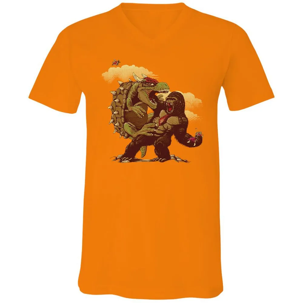 Unisex V-Neck T-Shirt - N5FBLYUQ - Orange - 11