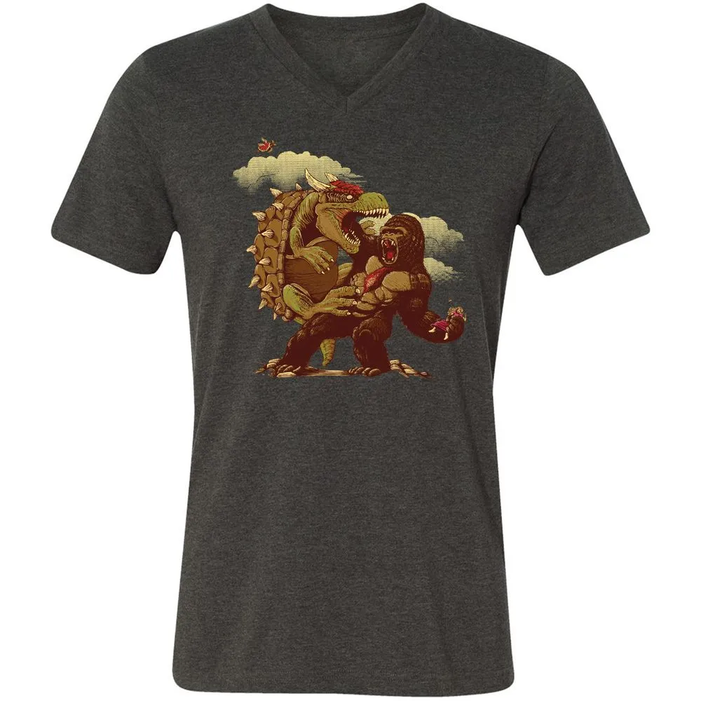Unisex V-Neck T-Shirt - N5FBLYUQ - Dark Grey Heather - 8