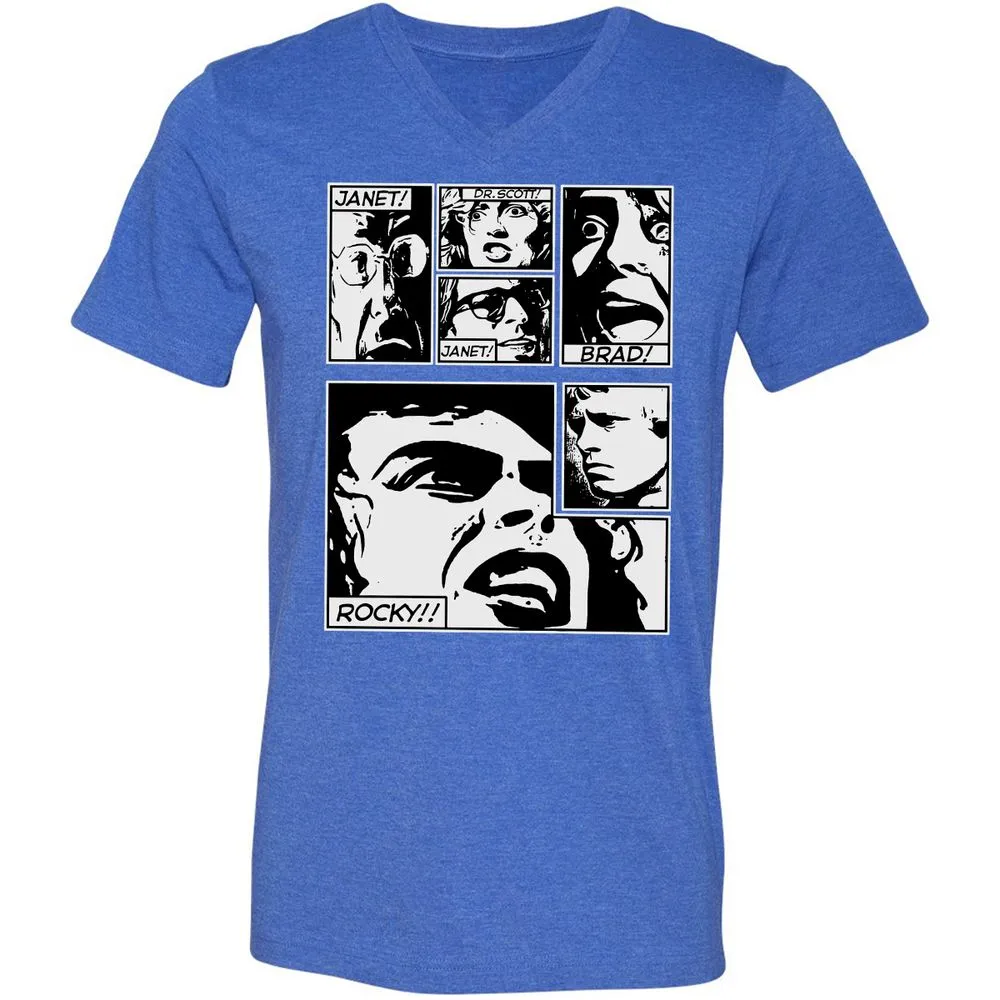 Unisex V-Neck T-Shirt - SRY4GM6B - Heather True Royal - 14