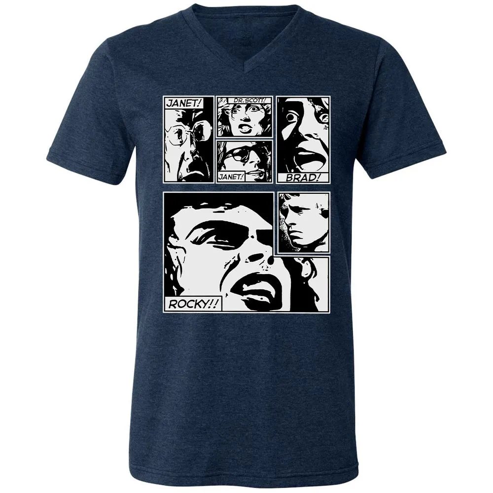 Unisex V-Neck T-Shirt - SRY4GM6B - Heather Navy - 15