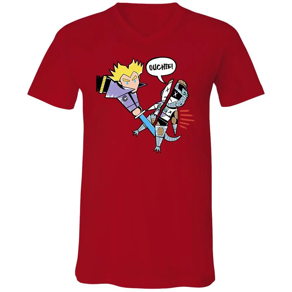 Unisex V-Neck T-Shirt - 64YUQTV5 - Red - 3