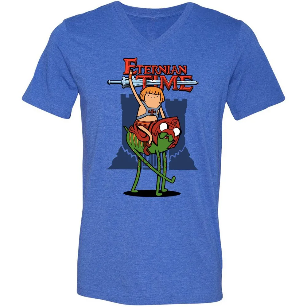 Unisex V-Neck T-Shirt - 4HASWWVM - Heather True Royal - 14