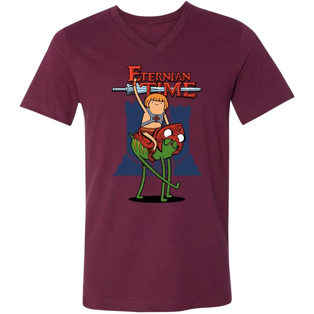 Unisex V-Neck T-Shirt - 4HASWWVM - Maroon - 6