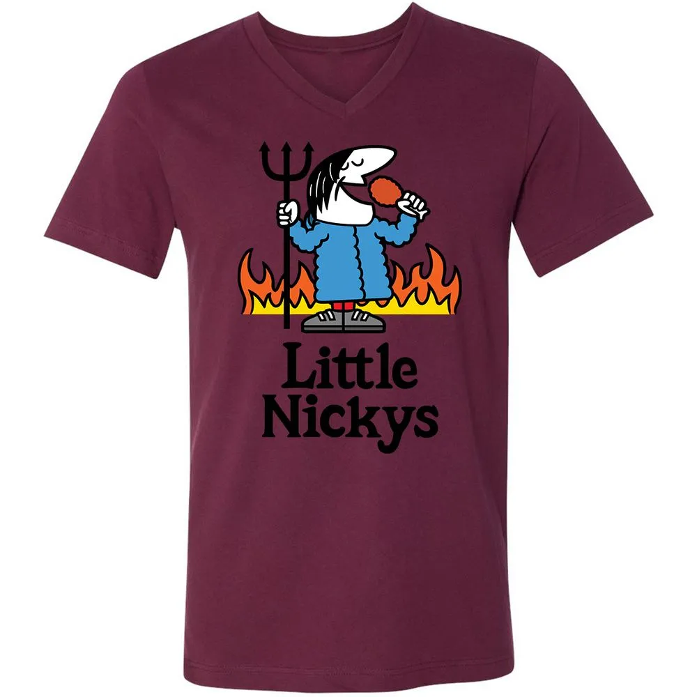 Unisex V-Neck T-Shirt - ZU5W9WGD - Maroon - 6