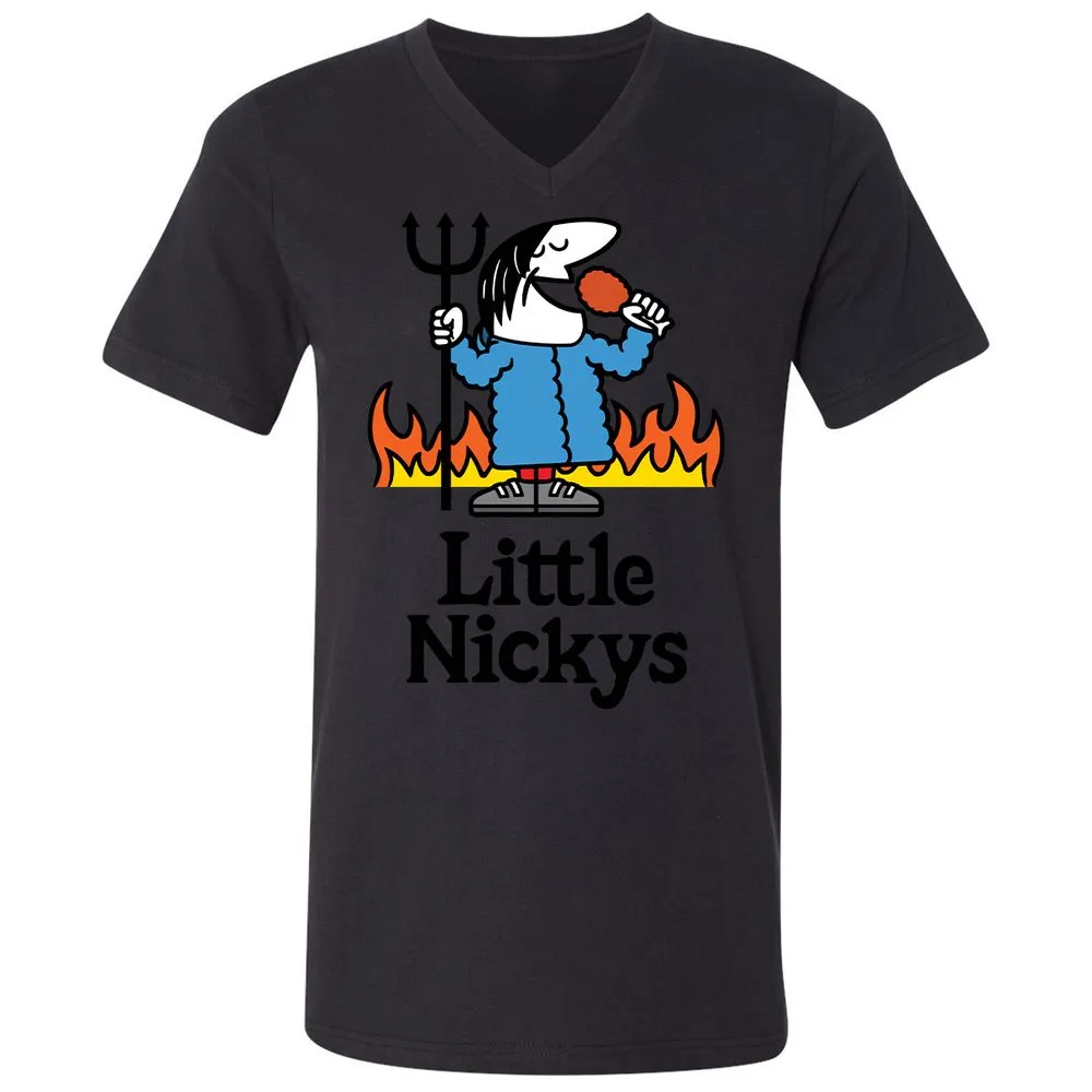 Unisex V-Neck T-Shirt - ZU5W9WGD - Black - 16