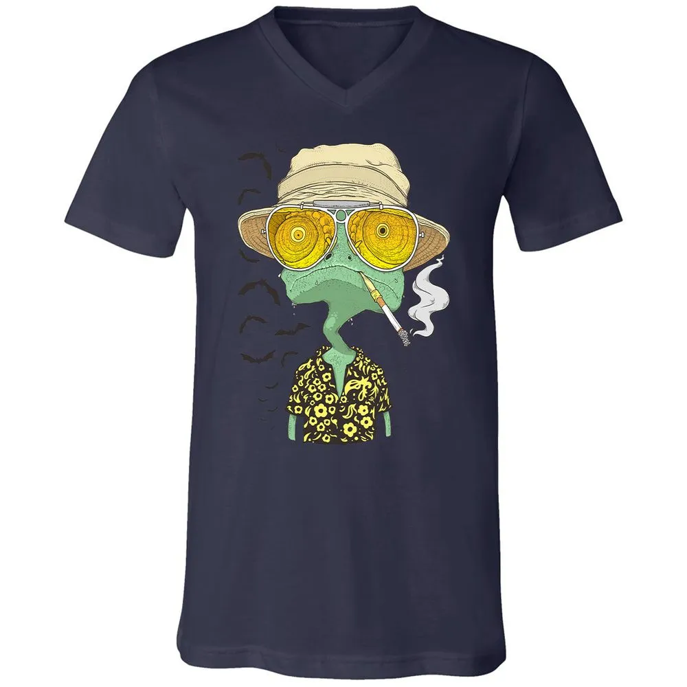 Unisex V-Neck T-Shirt - PHFSVRSZ - Navy - 9