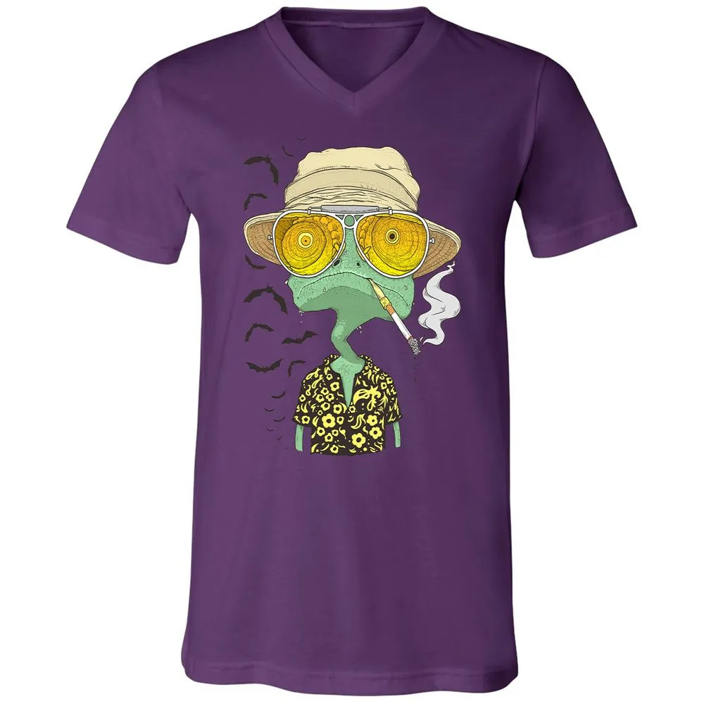 Unisex V-Neck T-Shirt - PHFSVRSZ - Team Purple - 2