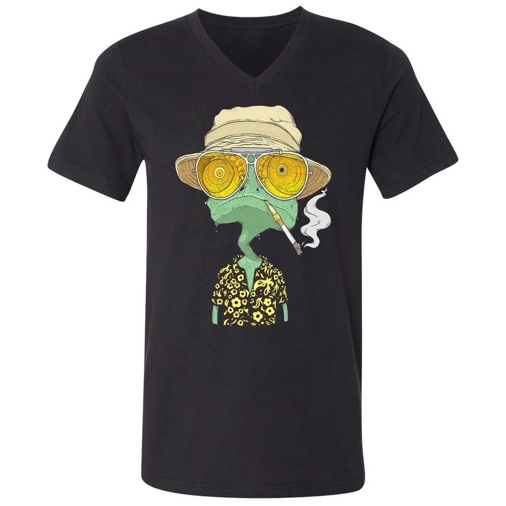 Unisex V-Neck T-Shirt - PHFSVRSZ - Black - 16