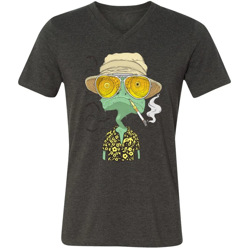 Unisex V-Neck T-Shirt - PHFSVRSZ - Dark Grey Heather - 8