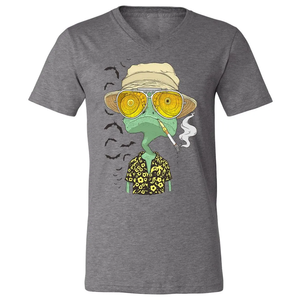 Unisex V-Neck T-Shirt - PHFSVRSZ - Deep Heather - 13