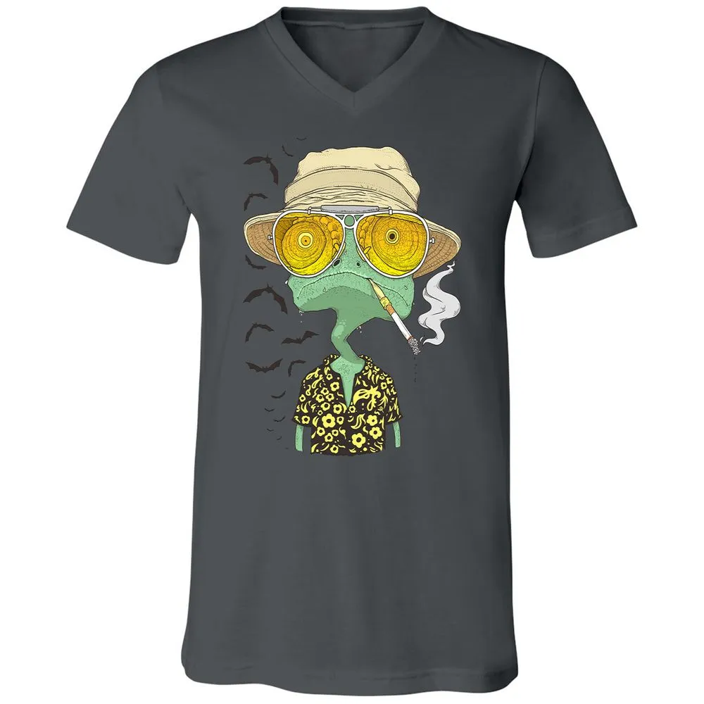 Unisex V-Neck T-Shirt - PHFSVRSZ - Asphalt - 12