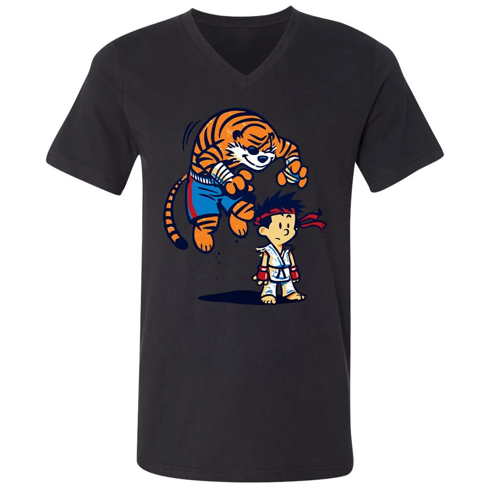 Unisex V-Neck T-Shirt - 673WXYNT - Black - 16