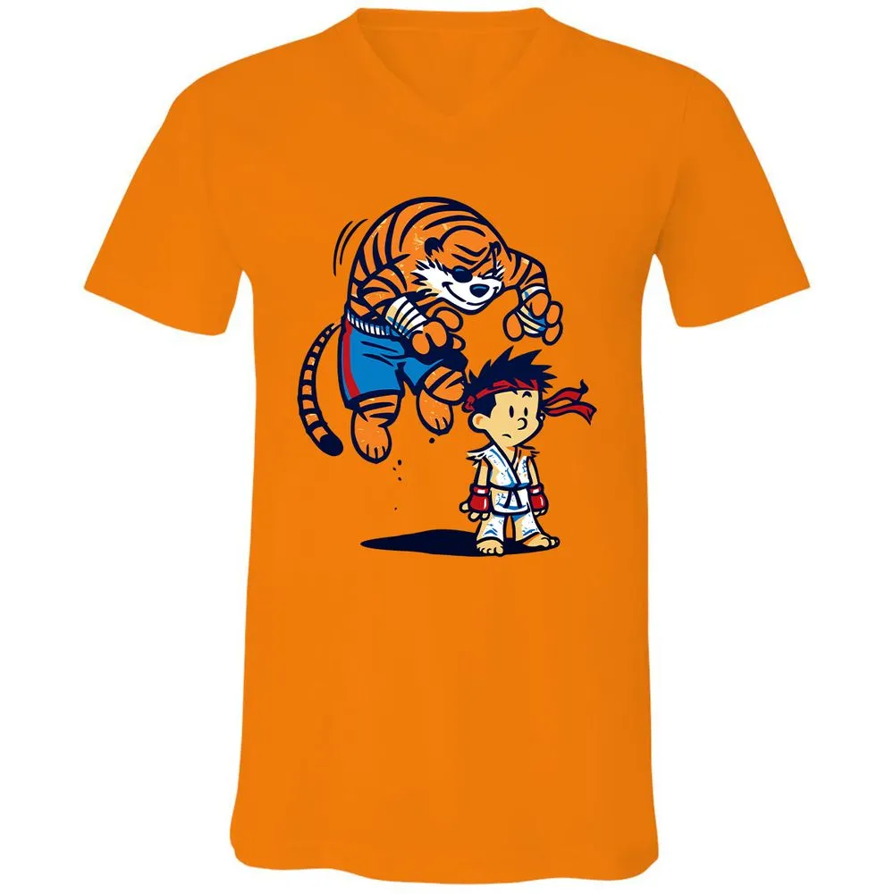 Unisex V-Neck T-Shirt - 673WXYNT - Orange - 11