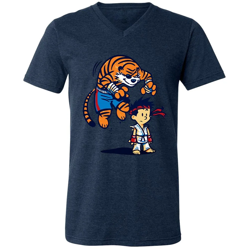 Unisex V-Neck T-Shirt - 673WXYNT - Heather Navy - 15