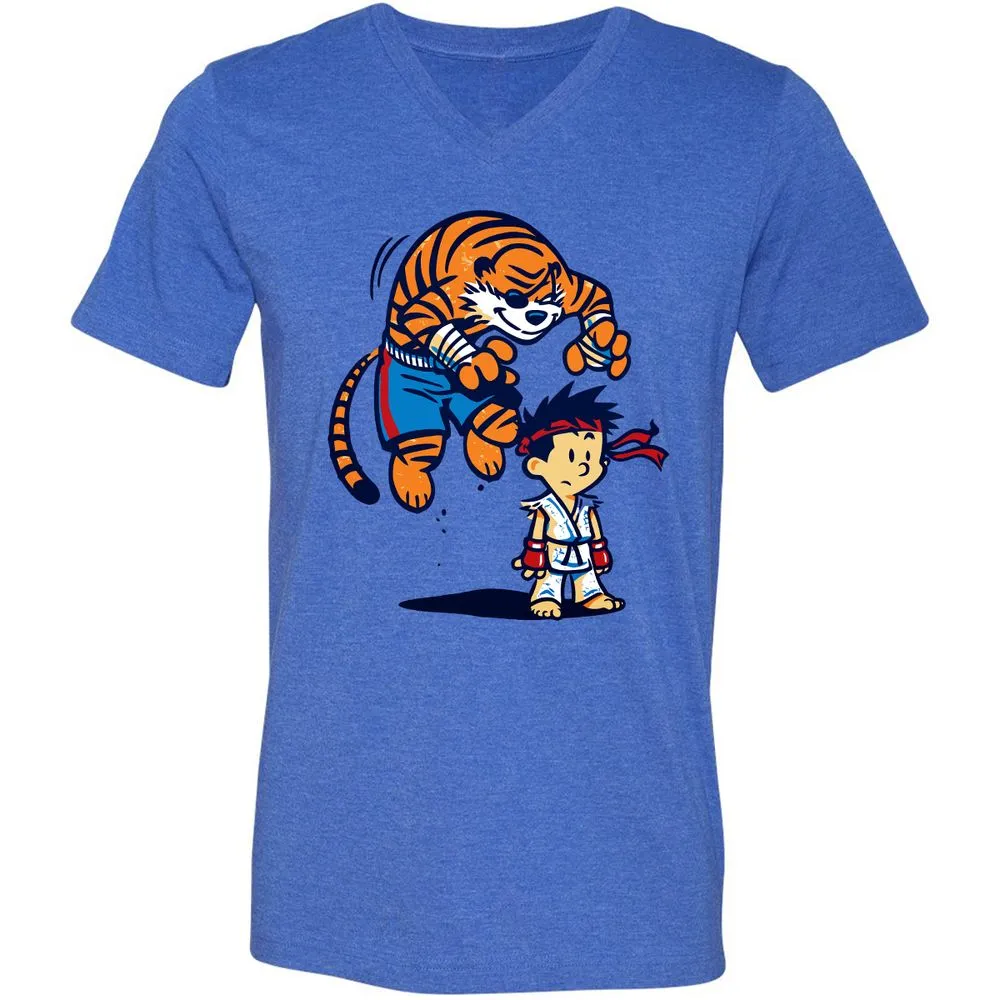 Unisex V-Neck T-Shirt - 673WXYNT - Heather True Royal - 14