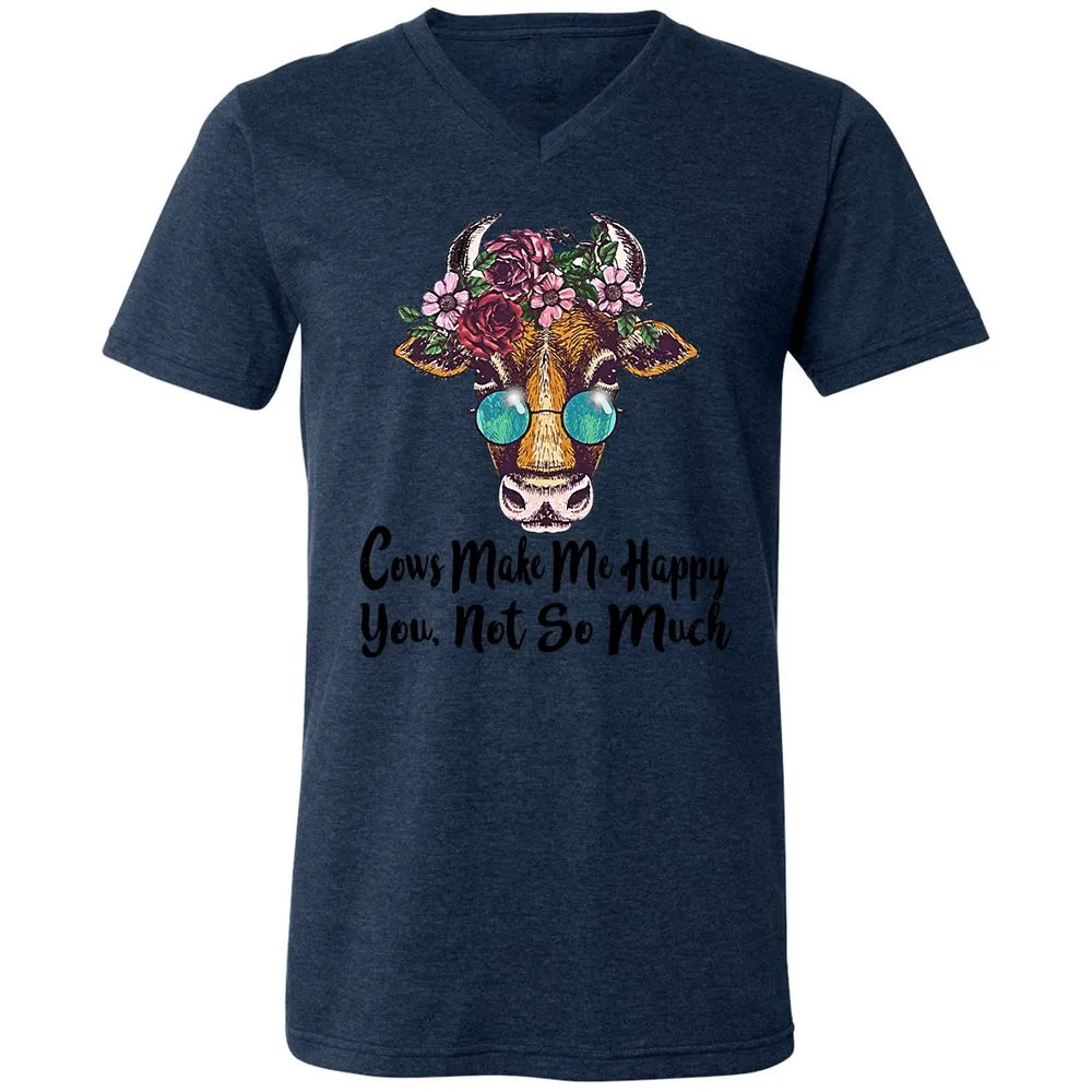 Unisex V-Neck T-Shirt - EK5NPE4F - Heather Navy - 15
