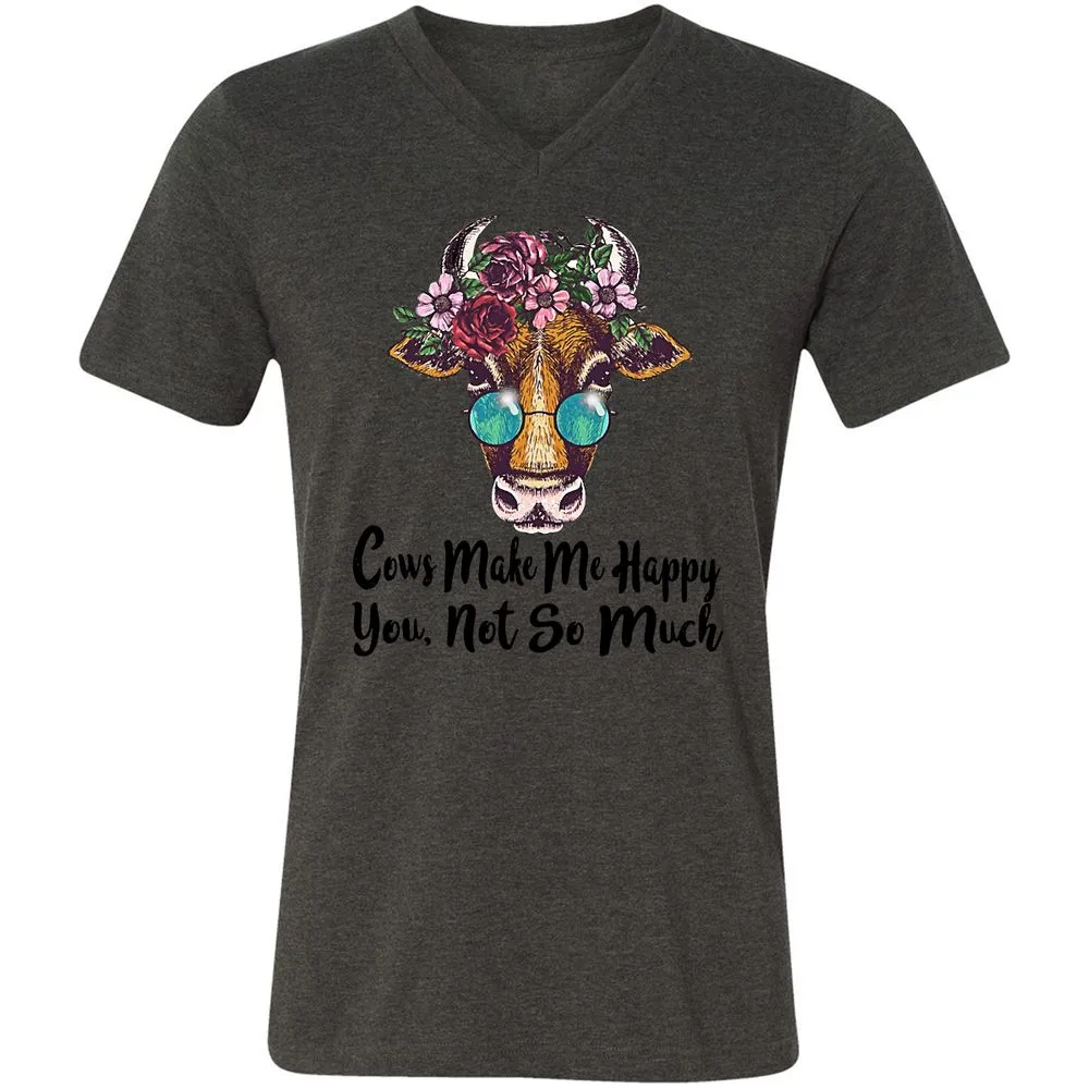 Unisex V-Neck T-Shirt - EK5NPE4F - Dark Grey Heather - 8