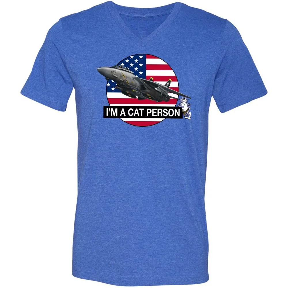 Unisex V-Neck T-Shirt - 4ZERJVXQ - Heather True Royal - 14