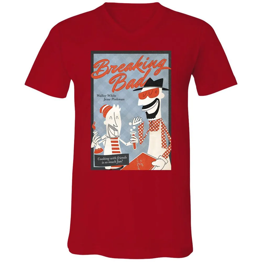 Unisex V-Neck T-Shirt - 3C5ZK7QT - Red - 3